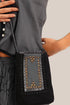 Embroidered wool blend cotton cross-bag